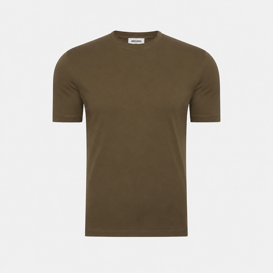 Glänzendes T-Shirt olivgrün