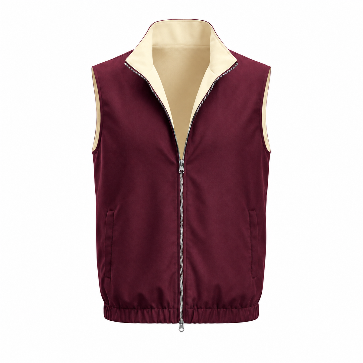 Alziano Burgundrot Beige Wende-Reiseweste
