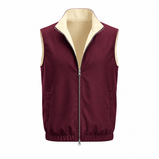 Alziano Burgundrot Beige Wende-Reiseweste