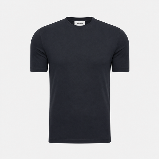 Glänzendes T-Shirt Marineblau