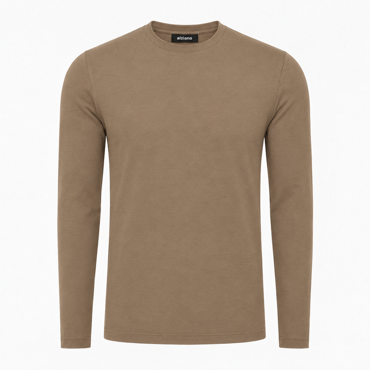 Glänzendes Langarmshirt Hellbraun