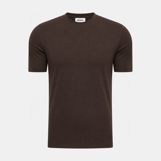 Glänzendes T-Shirt Espresso