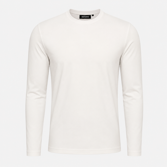 Glänzendes Langarmshirt weiß