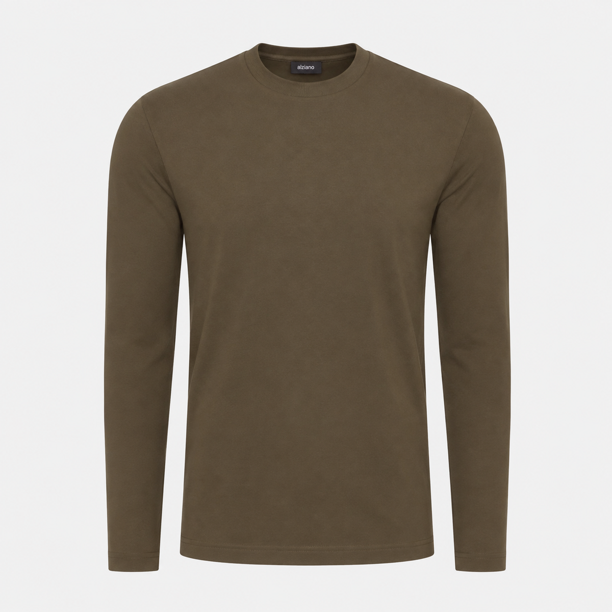 Glänzendes Langarmshirt Oliv