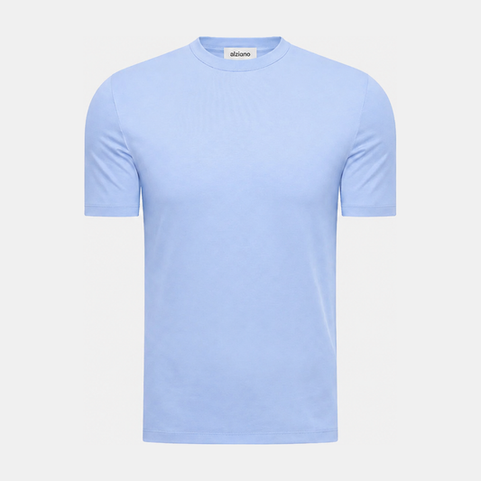 Glänzendes T-Shirt Babyblau